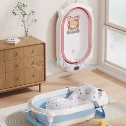 Bồn tắm cho bé sơ sinh gấp gọn cao cấp, có thể đo nhiệt độ nước