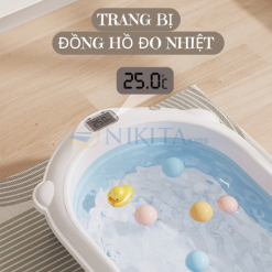 Bồn tắm cho bé sơ sinh gấp gọn cao cấp, có thể đo nhiệt độ nước