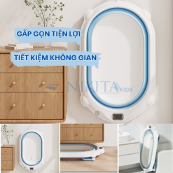 Bồn tắm cho bé sơ sinh gấp gọn cao cấp, có thể đo nhiệt độ nước