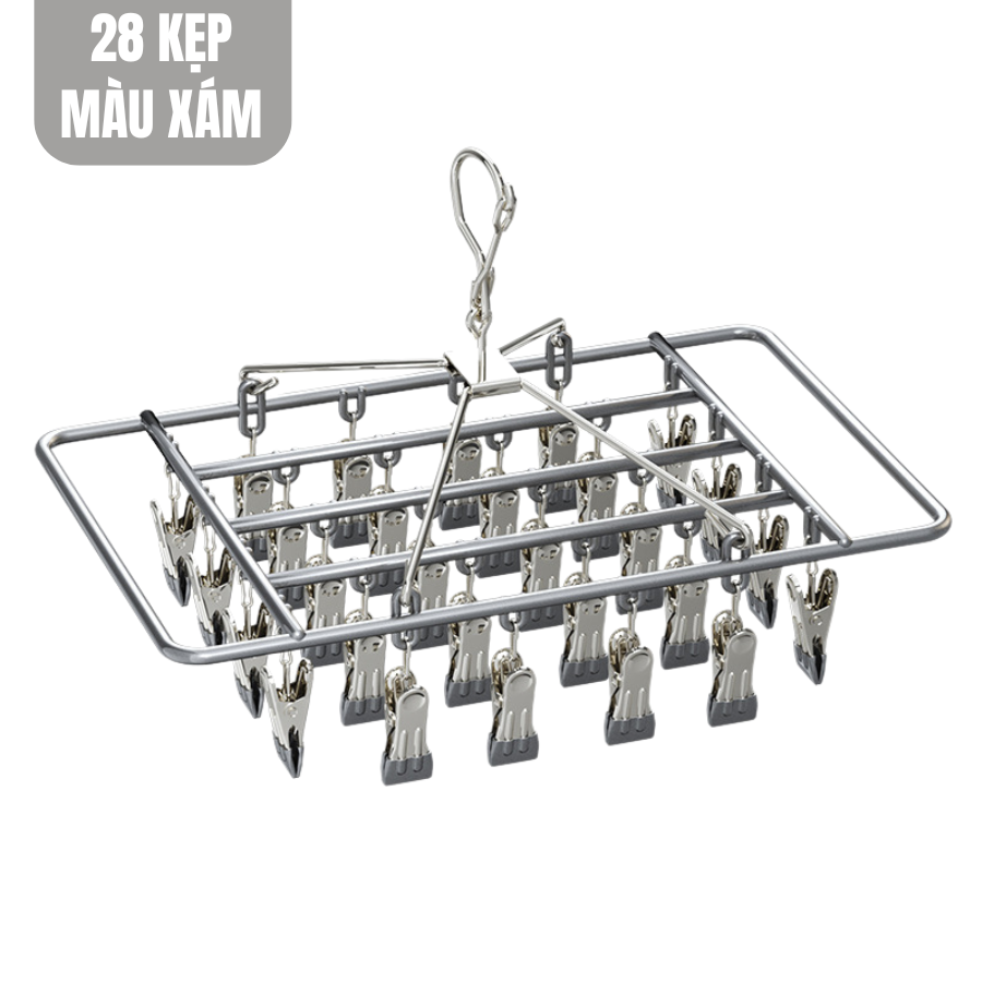 Móc chùm treo đồ em bé, đồ lót, tất vớ - 28 kẹp