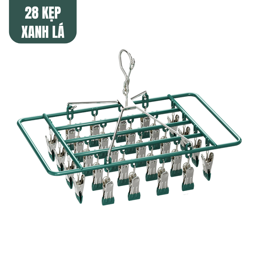 Móc chùm treo đồ em bé, đồ lót, tất vớ - 28 kẹp