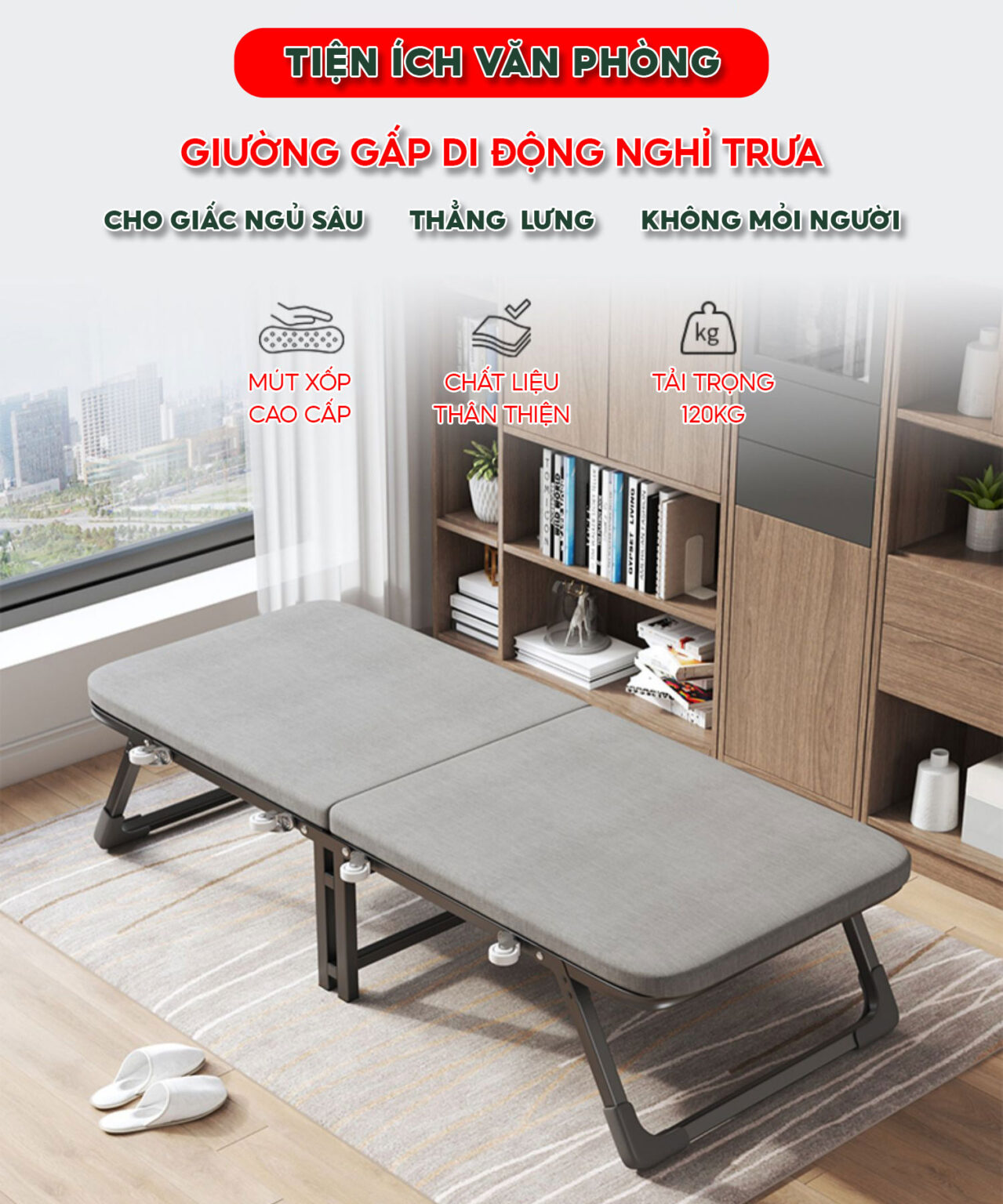 Giường gấp thông minh có bánh xe NIKITA NKT-Q125