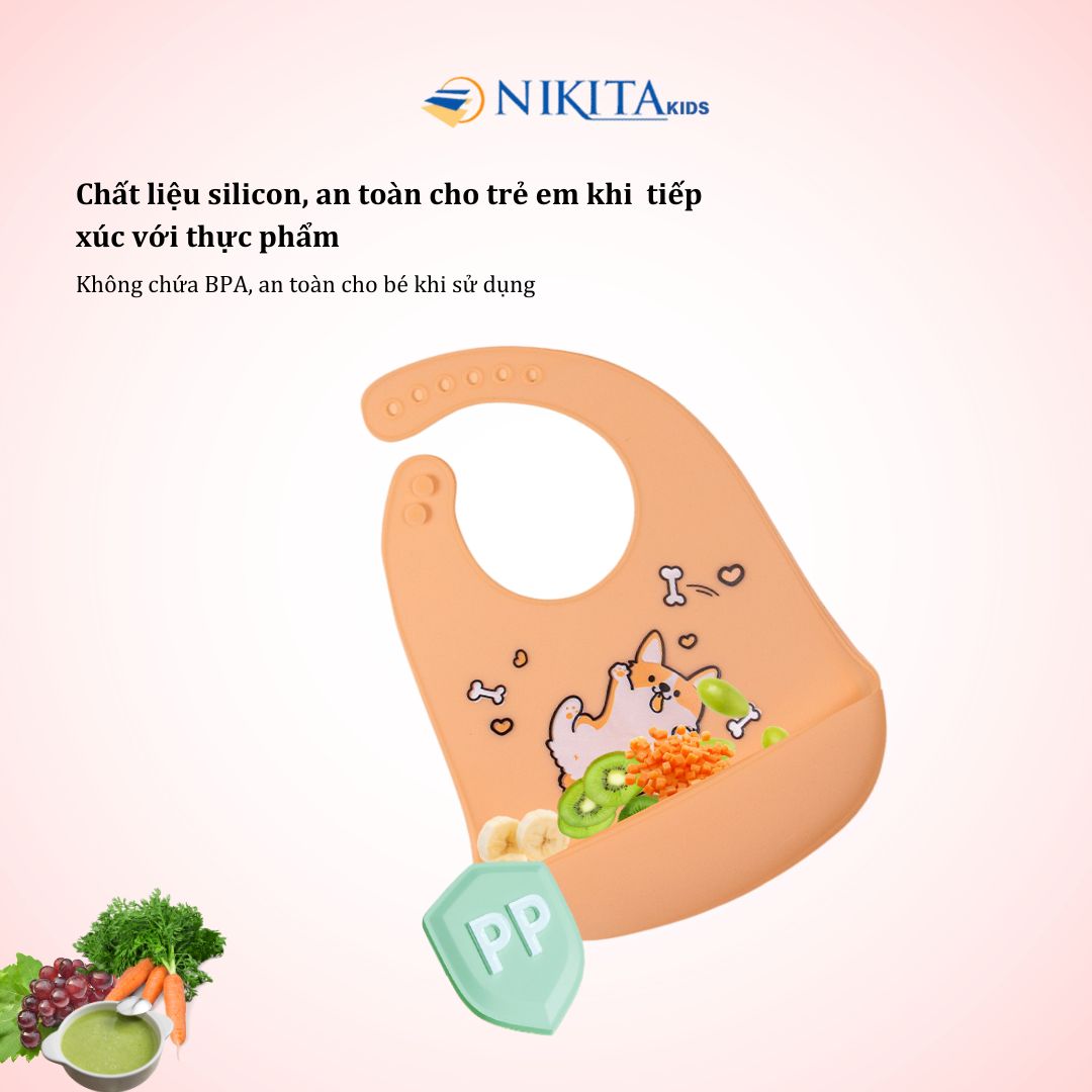 CHẤT LIỆU yếm ăn dặm cho bé NIKITAKIDS CHẤT LIỆU yếm ăn dặm cho bé NIKITAKIDS