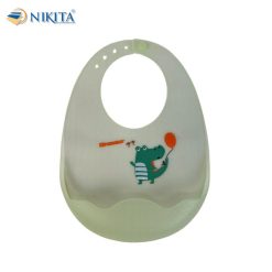 Áo yếm ăn dặm em bé màu xanh là cá sấu