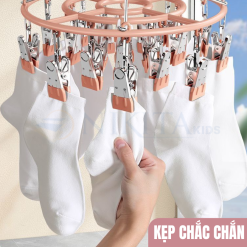 Móc chùm treo đồ em bé, đồ lót, tất vớ - 24 kẹp