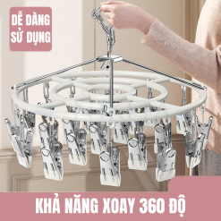 Móc chùm treo đồ em bé, đồ lót, tất vớ - 24 kẹp
